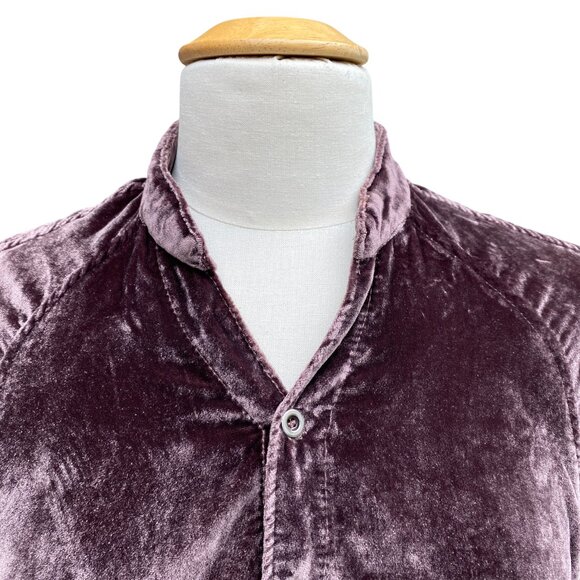 We The Free Summer Dream Velvet Whimsigoth Shirt Sz XS Brown Button Oversized - Picture 2 of 16